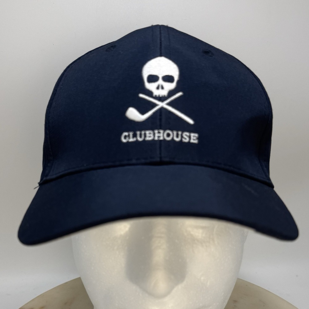 Robert Graham Clubhouse Golf Ball Strap Back Hat Navy Blue Embroidered Skull
